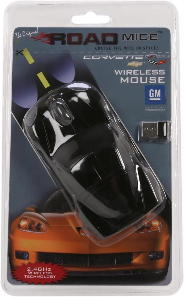 Alt view image 7 of 7 - Road Mice RM-08CHCZKXA Black RF Wireless Optical Chevrolet Corvette Mouse