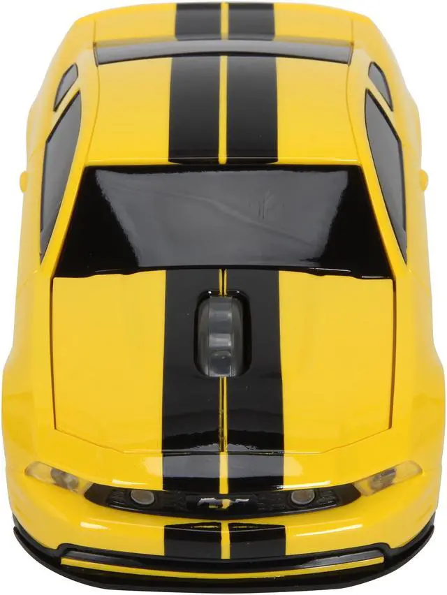 Alt view image 2 of 7 - Road Mice Mustang HP-11FDMGYXK Yellow With Black Stripes 1 x Wheel USB RF Wireless Optical Mouse
