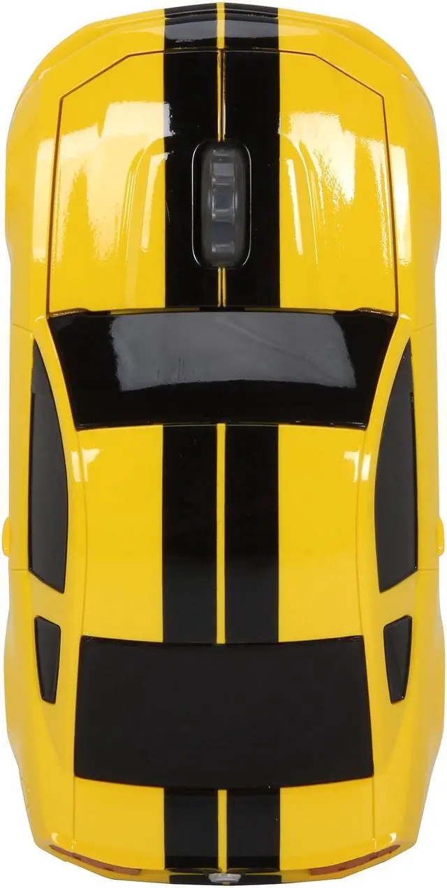 Alt view image 3 of 7 - Road Mice Mustang HP-11FDMGYXK Yellow With Black Stripes 1 x Wheel USB RF Wireless Optical Mouse