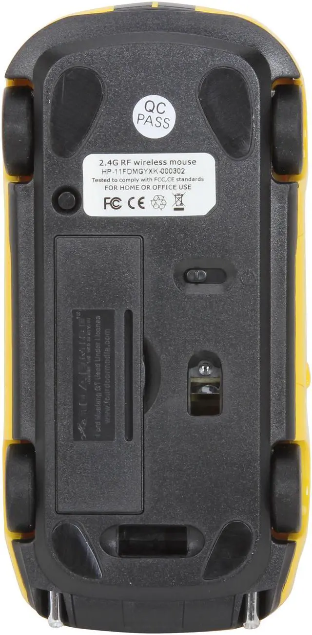 Alt view image 6 of 7 - Road Mice Mustang HP-11FDMGYXK Yellow With Black Stripes 1 x Wheel USB RF Wireless Optical Mouse