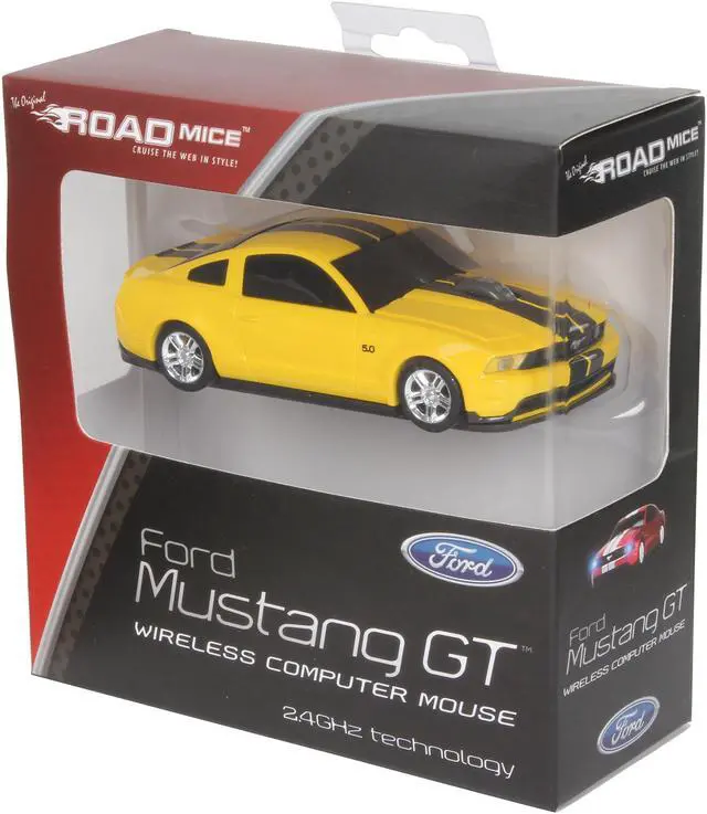 Alt view image 7 of 7 - Road Mice Mustang HP-11FDMGYXK Yellow With Black Stripes 1 x Wheel USB RF Wireless Optical Mouse