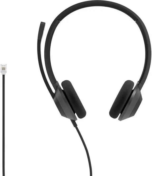 Main image of Cisco 322 Wired Headset - Dual On-Ear - 6.56ft Cable - Noise Cancelling Mic- RJ-9 - Carbon Black