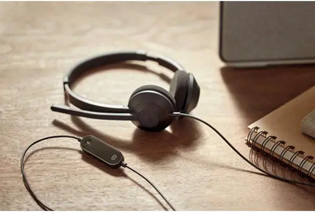 Alt view image 3 of 3 - Cisco 322 Wired Headset - Dual On-Ear - 6.56ft Cable - Noise Cancelling Mic- RJ-9 - Carbon Black