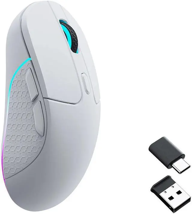 Alt view image 3 of 5 - Keychron M3 Wireless Mouse RGB - White - 1K Polling Rate - 26000 DPI - Lightweight - 2.4 GHz or Bluetooth 5.1 connectivity