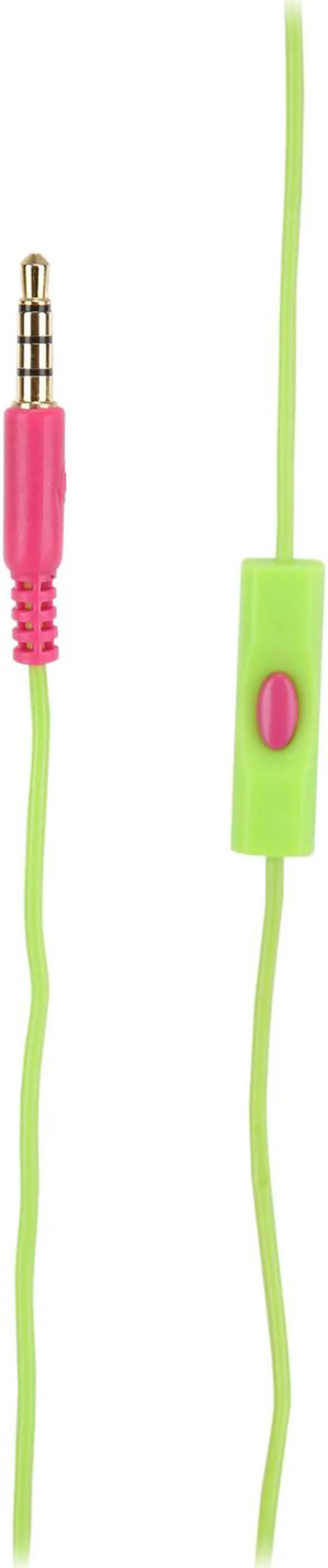 Alt view image 4 of 6 - Wicked Audio WI3052 Jade Earbuds with Mic, Kiwi/Bubblegum