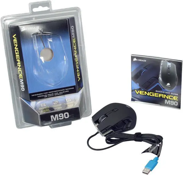 Alt view image 6 of 6 - Corsair Vengeance M90 Black 15 Buttons 1 x Wheel USB Wired Laser 5700 dpi Performance, MMO/RTS Gaming Mouse