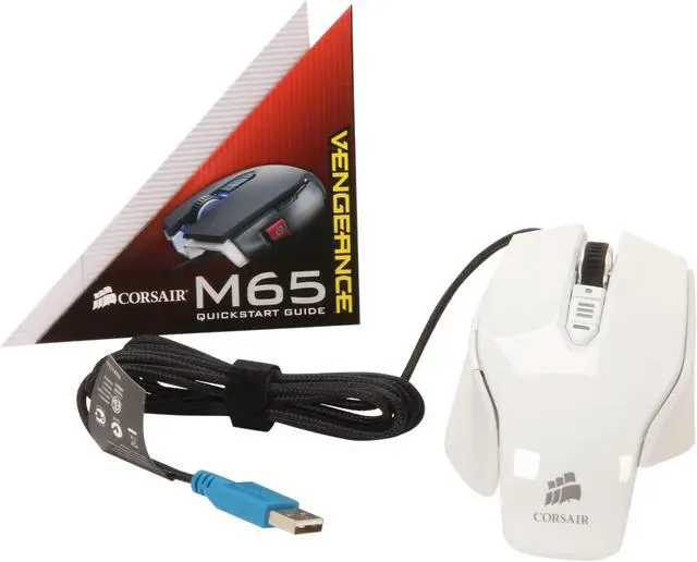 Alt view image 5 of 6 - Corsair Vengeance M65 CH-9000022-NA White 8 Buttons USB Wired Laser Gaming Mouse