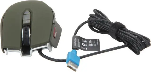 Alt view image 5 of 6 - Corsair Vengeance M65 CH-9000024-NA Military Green 8 Buttons USB Wired Laser Gaming Mouse