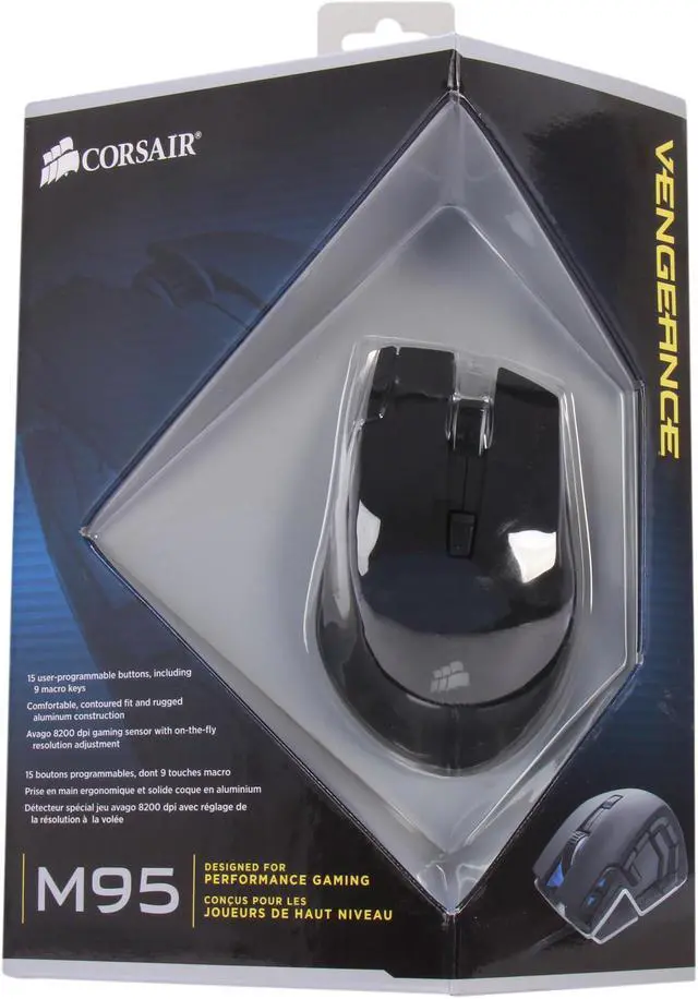 Alt view image 7 of 7 - Corsair Vengeance M95 USB Wired Laser Gaming Mouse - Black