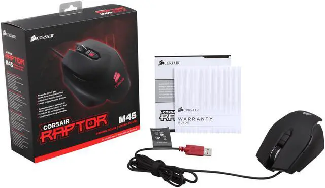 Alt view image 5 of 5 - Corsair Raptor M45 USB Wired Gaming Mouse