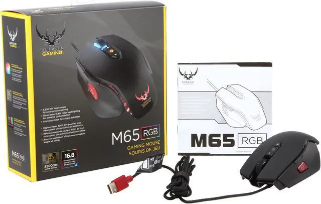 Alt view image 5 of 5 - Corsair M65 USB Wired RGB Laser Gaming Mouse - Black