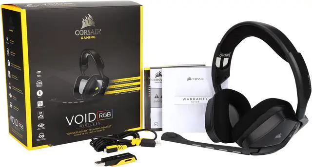 Alt view image 8 of 7 - Corsair Gaming VOID Wireless RGB Gaming Headset - Carbon