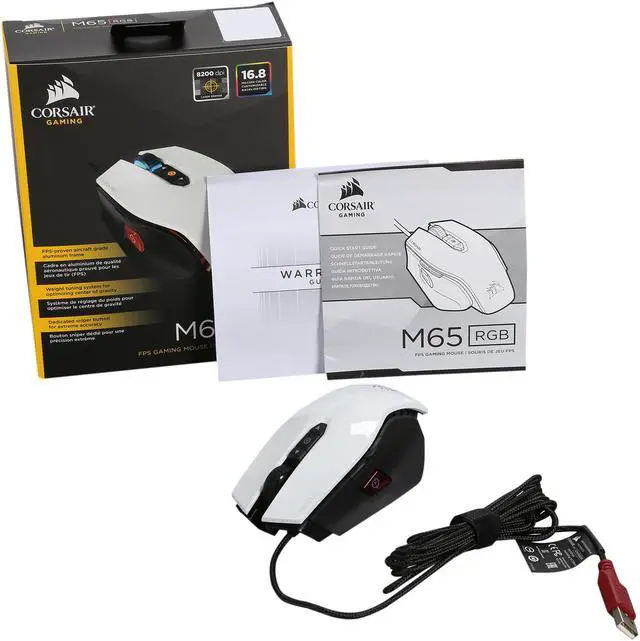 Alt view image 5 of 5 - Corsair Gaming M65 RGB Laser Gaming Mouse - White