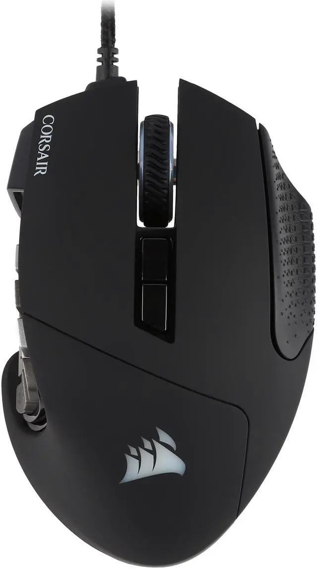 Alt view image 2 of 7 - Corsair Gaming SCIMITAR RGB MOBA/MMO Gaming Mouse, Black, Key Slider Mechanical Buttons, 12000 dpi, Multi color