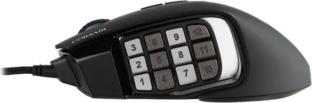 Alt view image 3 of 7 - Corsair Gaming SCIMITAR RGB MOBA/MMO Gaming Mouse, Black, Key Slider Mechanical Buttons, 12000 dpi, Multi color