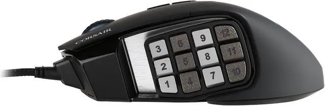 Alt view image 4 of 7 - Corsair Gaming SCIMITAR RGB MOBA/MMO Gaming Mouse, Black, Key Slider Mechanical Buttons, 12000 dpi, Multi color