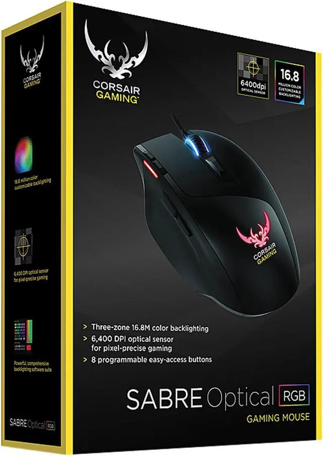 Alt view image 20 of 20 - Corsair Gaming SABRE RGB Optical Gaming Mouse