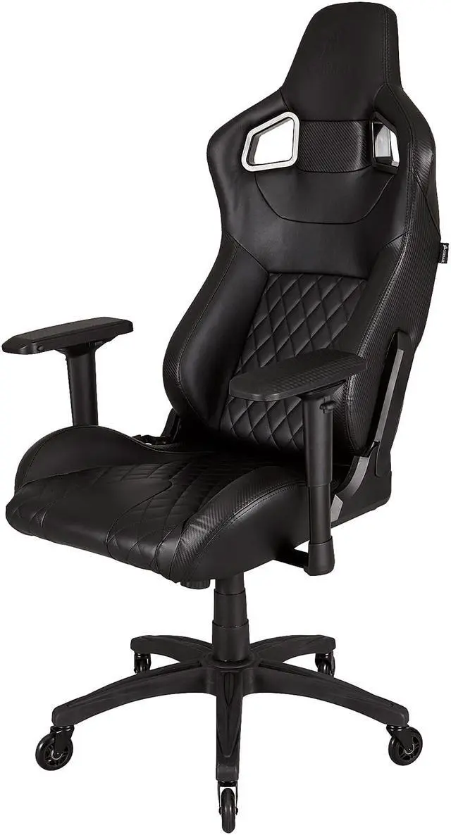 Alt view image 3 of 10 - Corsair T1 RACE, Gaming Chair, High Back Desk and Office Chair, Black / Black