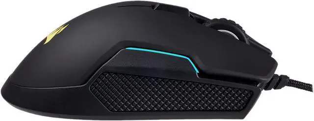 Alt view image 2 of 20 - Corsair Gaming GLAIVE RGB Gaming Mouse, Backlit RGB LED, 16000 dpi, Optical, Black