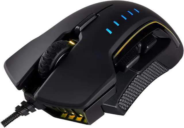 Alt view image 4 of 20 - Corsair Gaming GLAIVE RGB Gaming Mouse, Backlit RGB LED, 16000 dpi, Optical, Black