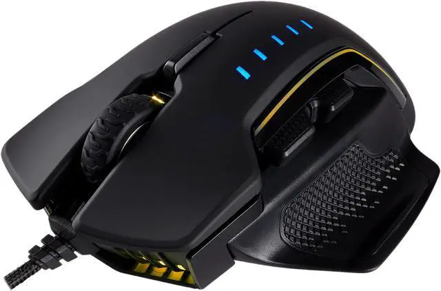 Alt view image 5 of 20 - Corsair Gaming GLAIVE RGB Gaming Mouse, Backlit RGB LED, 16000 dpi, Optical, Black