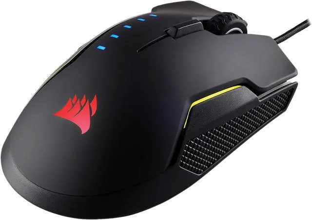 Alt view image 8 of 20 - Corsair Gaming GLAIVE RGB Gaming Mouse, Backlit RGB LED, 16000 dpi, Optical, Black