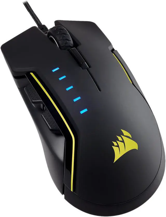 Alt view image 9 of 20 - Corsair Gaming GLAIVE RGB Gaming Mouse, Backlit RGB LED, 16000 dpi, Optical, Black