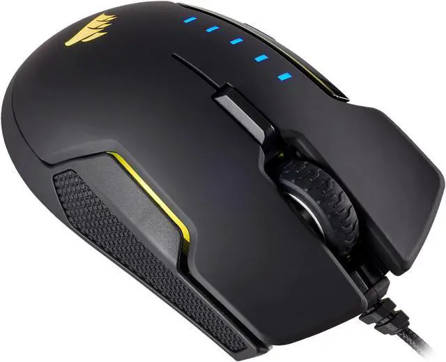 Alt view image 4 of 20 - Corsair Gaming GLAIVE RGB Gaming Mouse, Backlit RGB LED, 16000 dpi, Optical, Aluminum