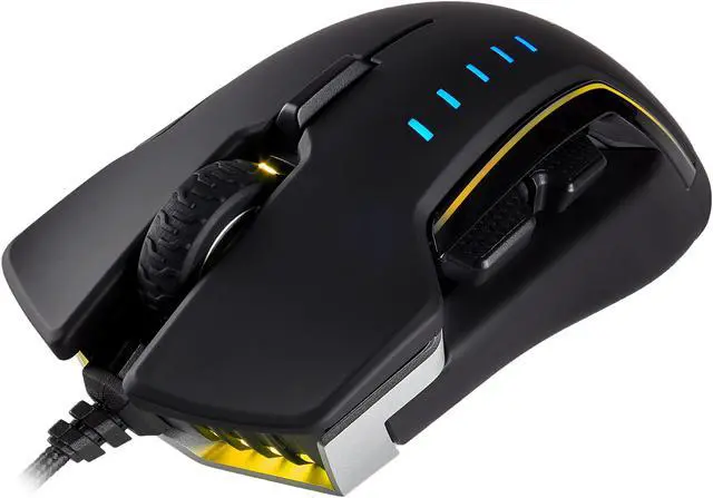 Alt view image 5 of 20 - Corsair Gaming GLAIVE RGB Gaming Mouse, Backlit RGB LED, 16000 dpi, Optical, Aluminum