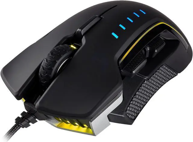Alt view image 6 of 20 - Corsair Gaming GLAIVE RGB Gaming Mouse, Backlit RGB LED, 16000 dpi, Optical, Aluminum