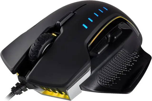 Alt view image 7 of 20 - Corsair Gaming GLAIVE RGB Gaming Mouse, Backlit RGB LED, 16000 dpi, Optical, Aluminum