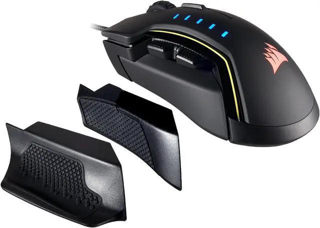 Alt view image 17 of 20 - Corsair Gaming GLAIVE RGB Gaming Mouse, Backlit RGB LED, 16000 dpi, Optical, Aluminum