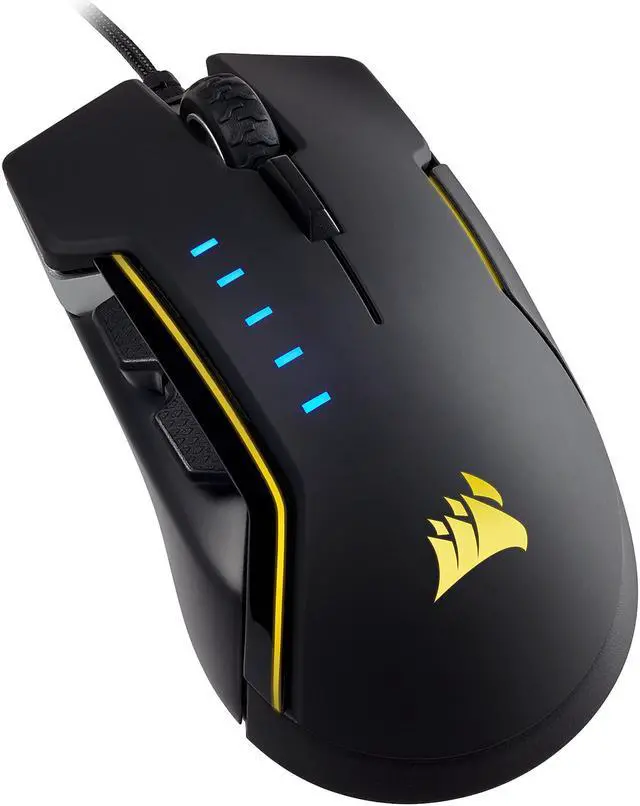 Alt view image 12 of 20 - Corsair Gaming GLAIVE RGB Gaming Mouse, Backlit RGB LED, 16000 dpi, Optical, Aluminum