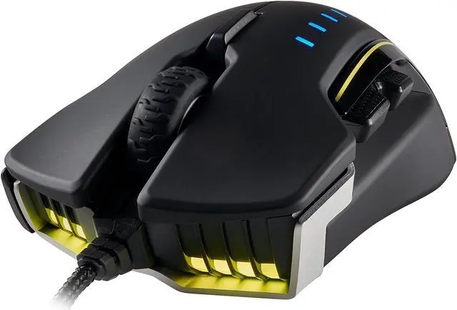 Alt view image 11 of 20 - Corsair Gaming GLAIVE RGB Gaming Mouse, Backlit RGB LED, 16000 dpi, Optical, Aluminum