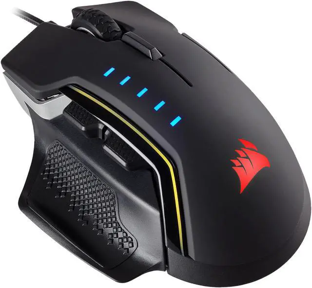 Alt view image 13 of 20 - Corsair Gaming GLAIVE RGB Gaming Mouse, Backlit RGB LED, 16000 dpi, Optical, Aluminum