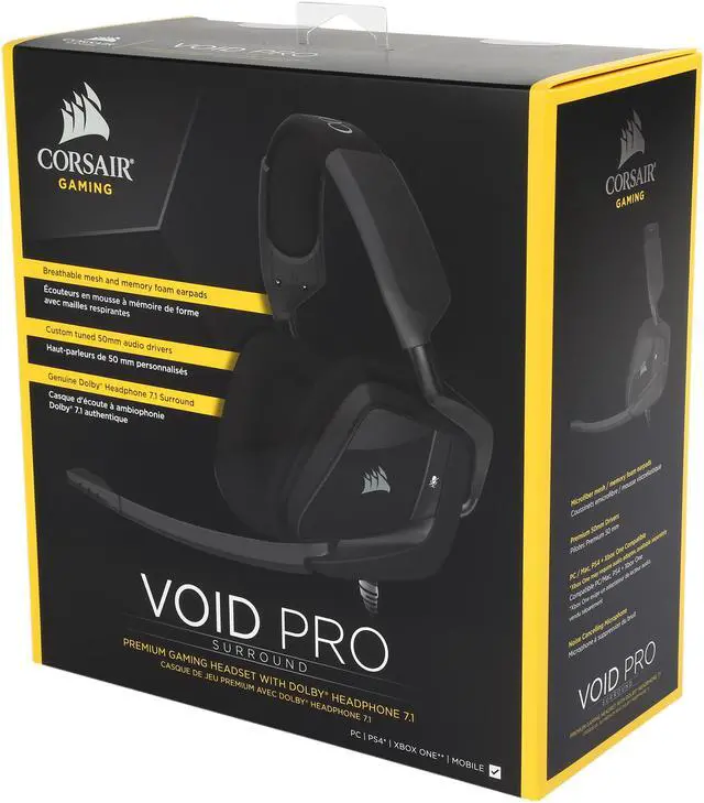 Alt view image 6 of 6 - Corsair Gaming VOID PRO Surround Premium Gaming Headset with Dolby Headphone 7.1, Carbon