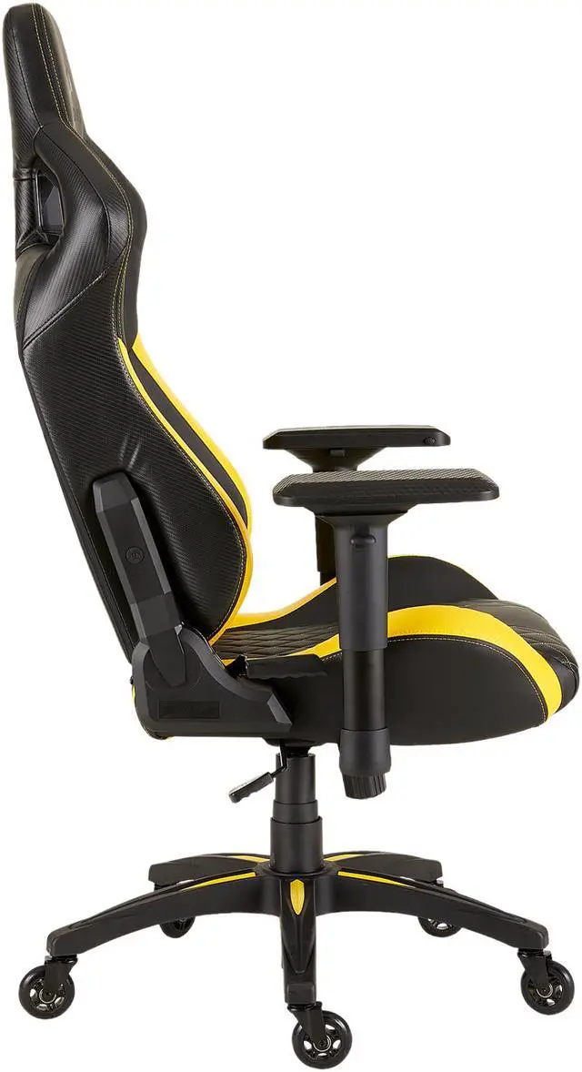 Alt view image 6 of 12 - CORSAIR T1 RACE Gaming Chair - Black / Yellow