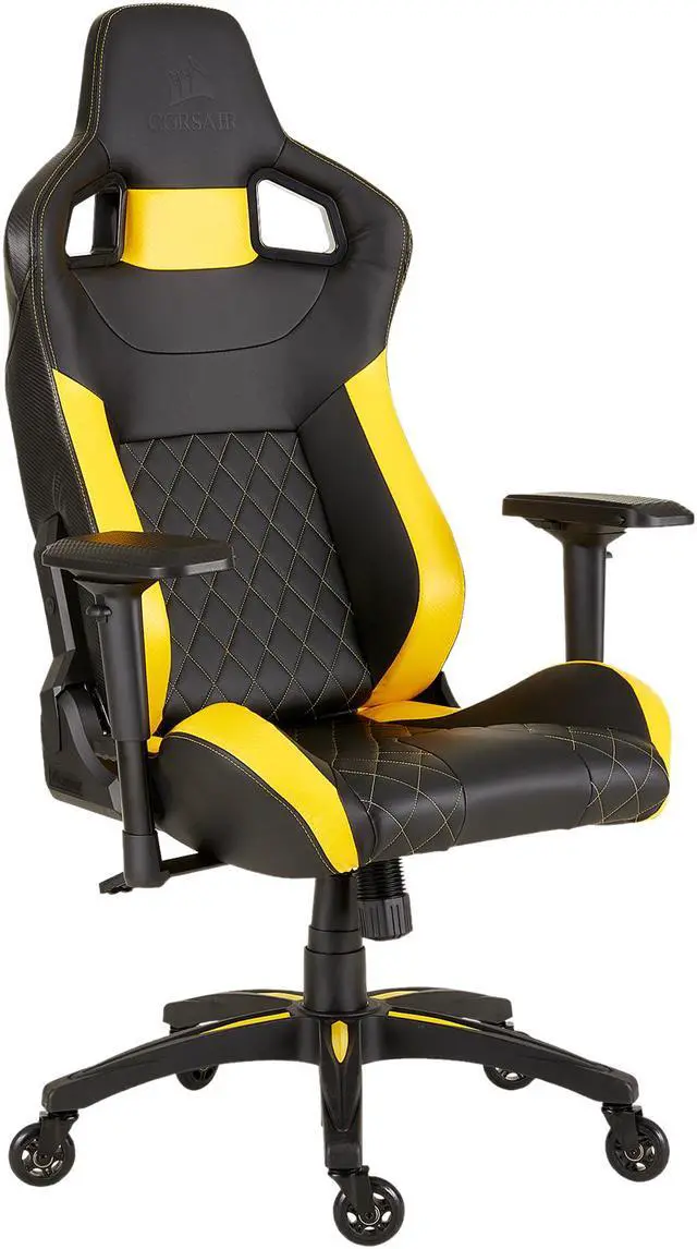 Alt view image 3 of 12 - CORSAIR T1 RACE Gaming Chair - Black / Yellow