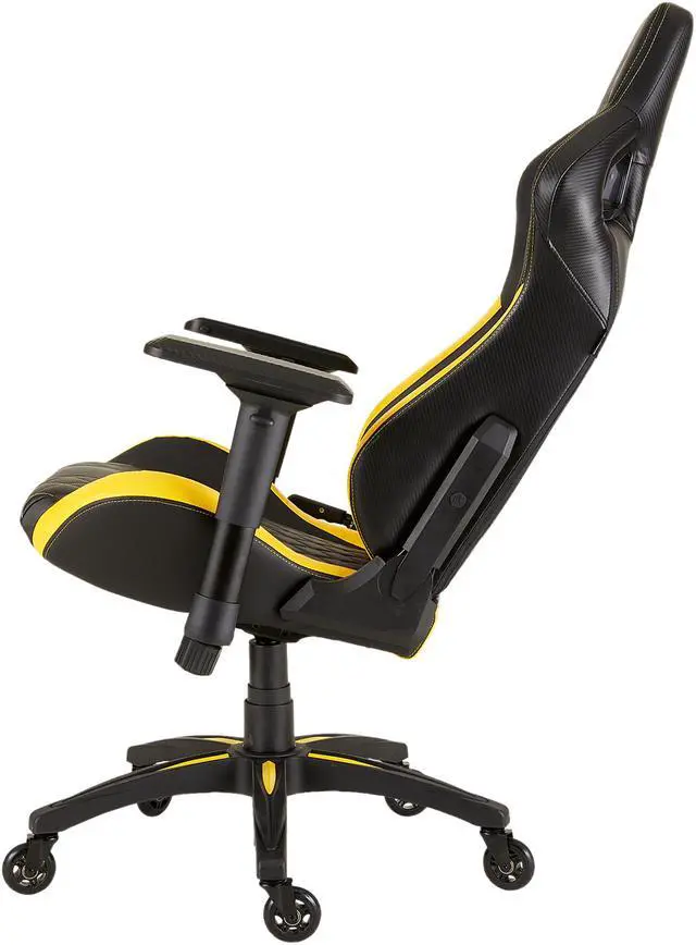 Alt view image 7 of 12 - CORSAIR T1 RACE Gaming Chair - Black / Yellow