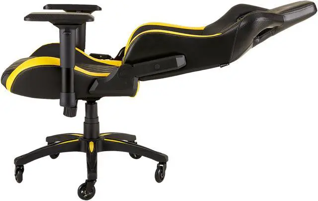 Alt view image 8 of 12 - CORSAIR T1 RACE Gaming Chair - Black / Yellow