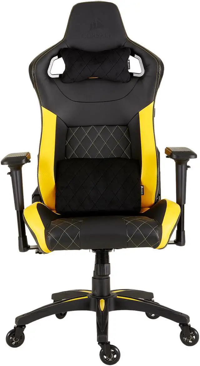Alt view image 4 of 12 - CORSAIR T1 RACE Gaming Chair - Black / Yellow