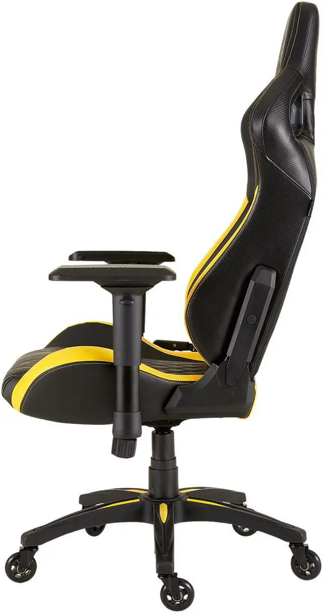 Alt view image 5 of 12 - CORSAIR T1 RACE Gaming Chair - Black / Yellow