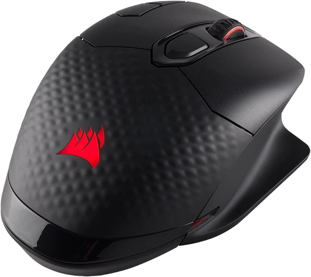 Alt view image 4 of 9 - Corsair Dark Core RGB SE Performance Wired / Wireless Gaming Mouse with Qi Wireless Charging, Black, Backlit RGB LED, 16000 dpi, Optical