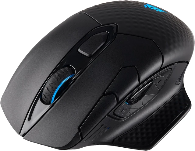 Alt view image 2 of 9 - Corsair Dark Core RGB SE Performance Wired / Wireless Gaming Mouse with Qi Wireless Charging, Black, Backlit RGB LED, 16000 dpi, Optical
