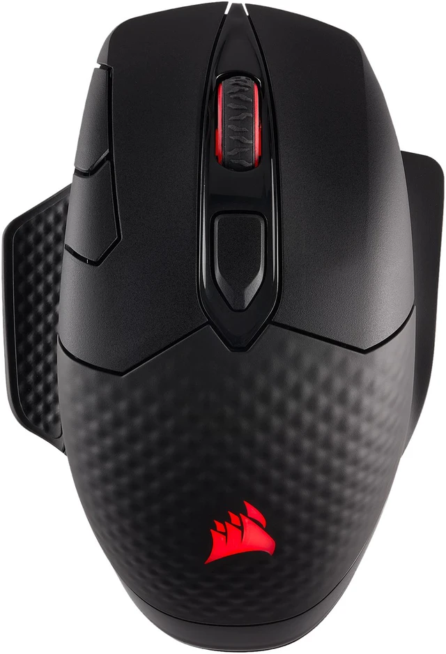 Alt view image 5 of 9 - Corsair Dark Core RGB SE Performance Wired / Wireless Gaming Mouse with Qi Wireless Charging, Black, Backlit RGB LED, 16000 dpi, Optical
