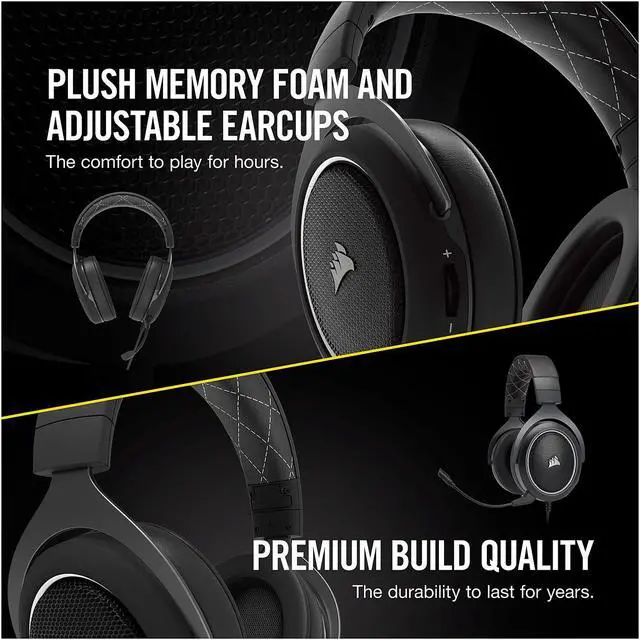 Alt view image 2 of 16 - Corsair HS60 Surround Stereo Gaming Headset with 7.1 Surround Sound - White