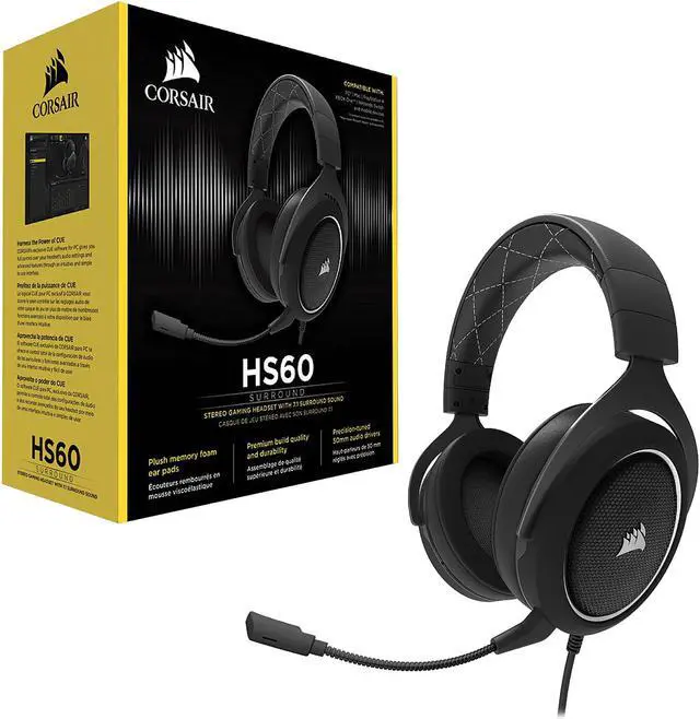 Alt view image 7 of 16 - Corsair HS60 Surround Stereo Gaming Headset with 7.1 Surround Sound - White