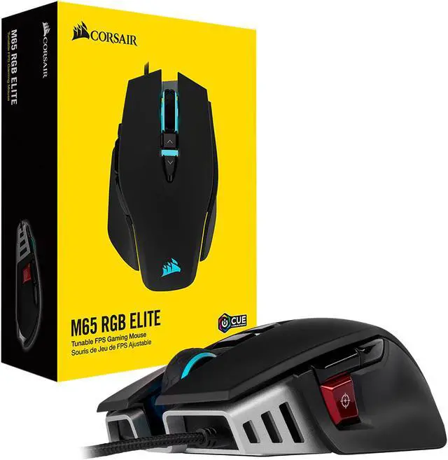 Alt view image 18 of 19 - Corsair M65 RGB Elite – Wired FPS and MOBA Gaming Mouse – Adjustable Weight and Balance – Durable Aluminum Frame – 18,000 DPI Optical Sensor , Black