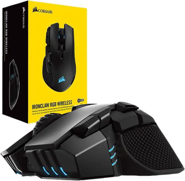 Alt view image 8 of 8 - Corsair Ironclaw Wireless RGB - FPS and MOBA Gaming Mouse - 18,000 DPI Optical Sensor - Sub-1 ms SLIPSTREAM Wireless