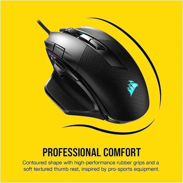 Alt view image 7 of 8 - CORSAIR NIGHTSWORD RGB Performance Tunable FPS/MOBA Gaming Mouse, Black, Backlit RGB LED, 18000 dpi, Optical